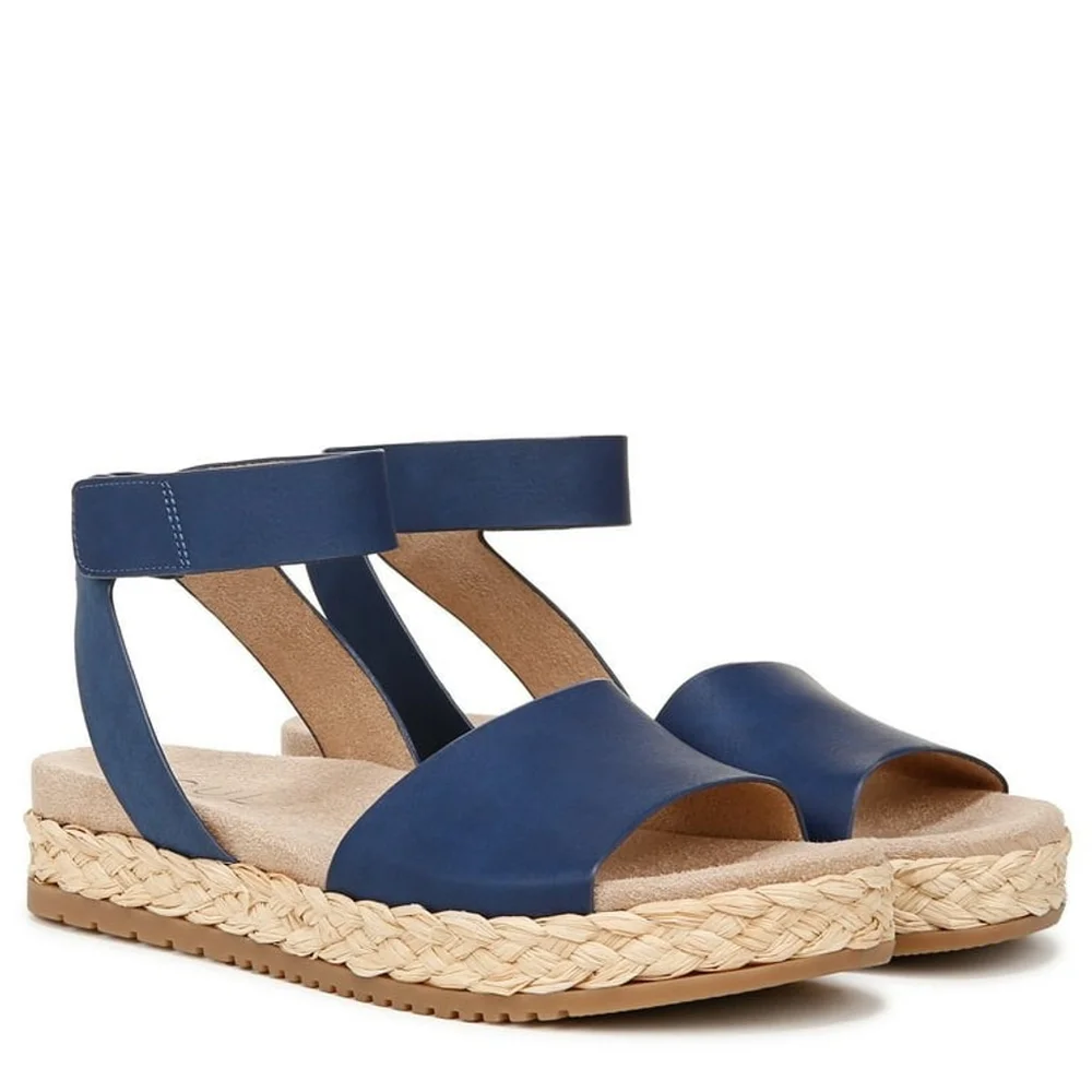 Soul Naturalizer Women Strappy Flat Elegant Braided Espadrille Sandal 9 M Blue - Picture 3 of 16